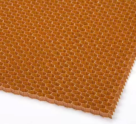Over-expanded aramid honeycomb core for flexible curving sandwich panels